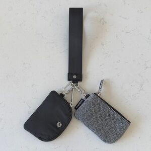 lululemon Black and Silver Sparkle Wristlet